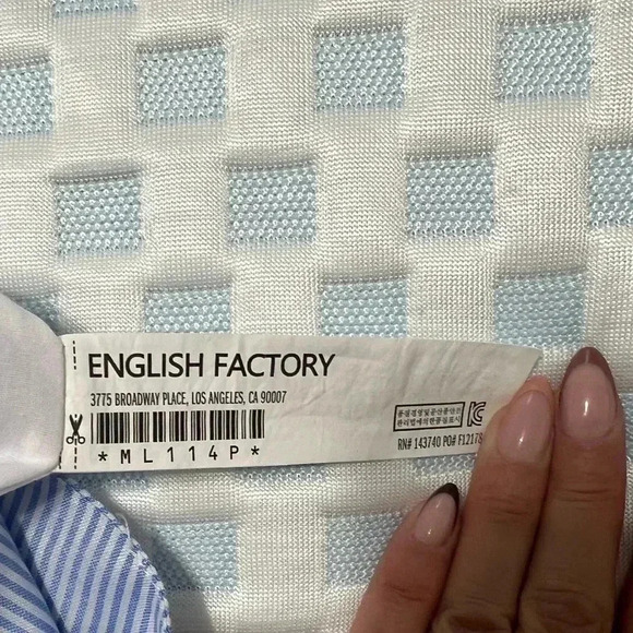 English Factory Cut-Out Bow Front Striped Jumpsuit (Size S) - Picture 8 of 15